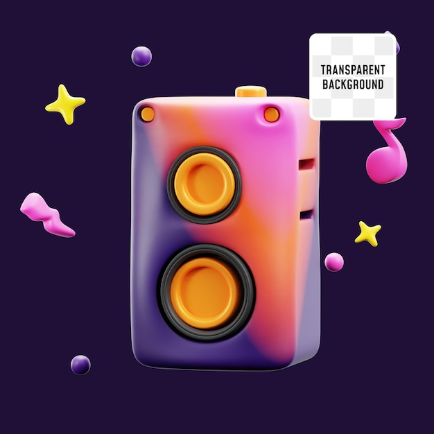 Sound speaker audio music entertainment 3d icon illustration design