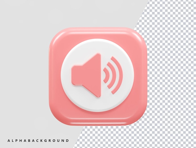 PSD rendering vettoriale dell'icona del volume del suono