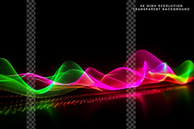 Sound wave particles and sound analysis effect transparent background easy usable product