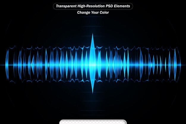 PSD ondate sonore oscillanti luce blu scuro