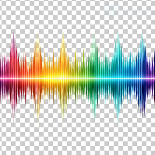 PSD sound waves on transparent background