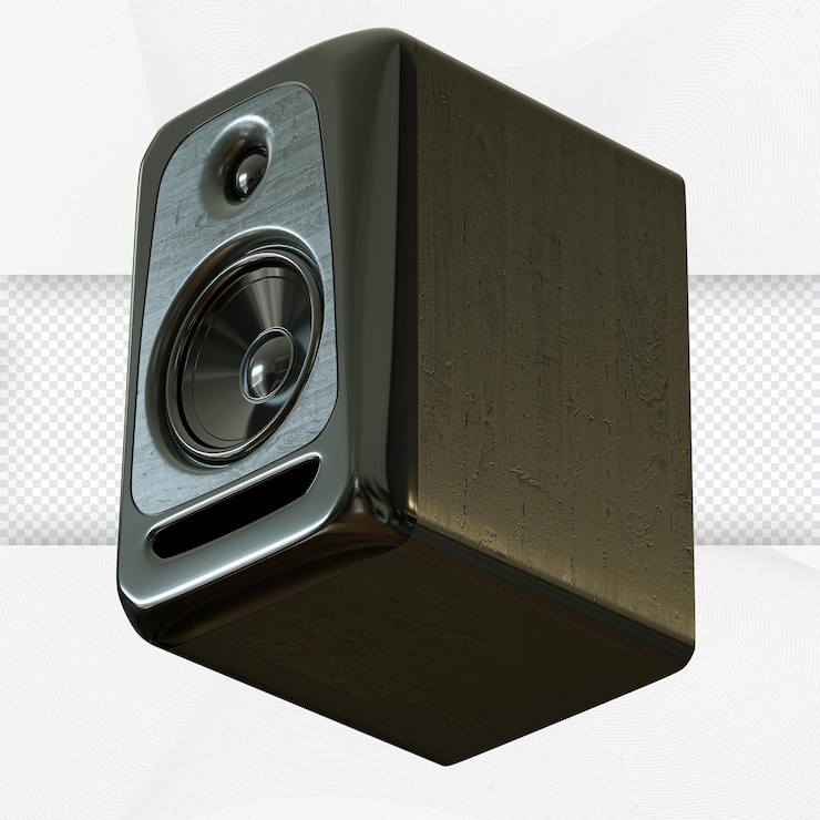 PSD динамик soundbox с видом снизу вверх для композиции