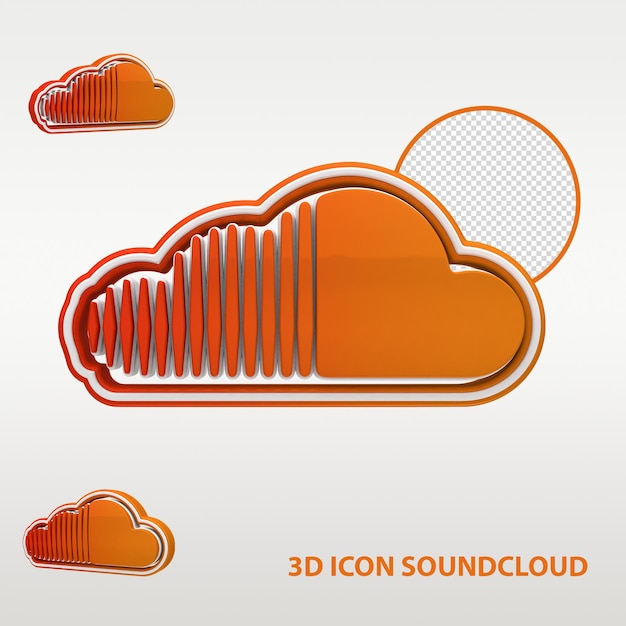 PSD soundcloud ikona 3d