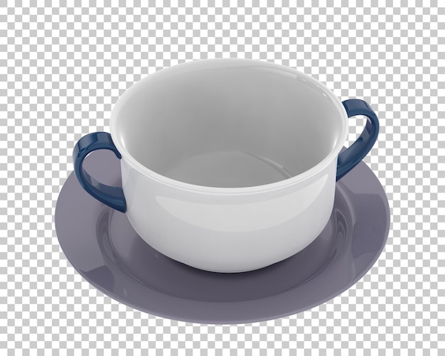 Ciotola di zuppa su sfondo trasparente 3d rendering illustrazione