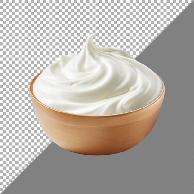 PSD sour cream against transparent background ai generated