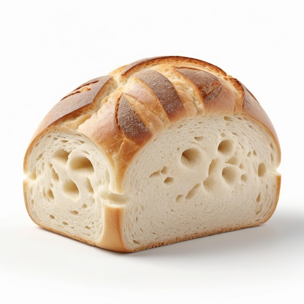 Sourdough bread psd on a white background