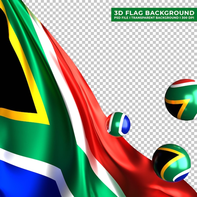 South africa flag background with 3d ball ornament