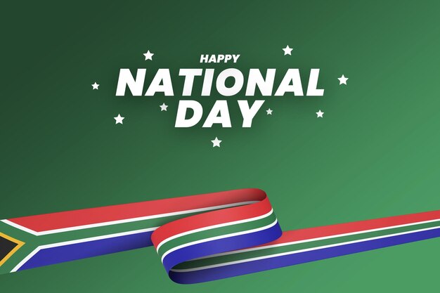 PSD south africa flag design national independence day banner editable text and background