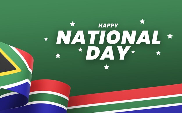 South africa flag design national independence day banner editable text and background