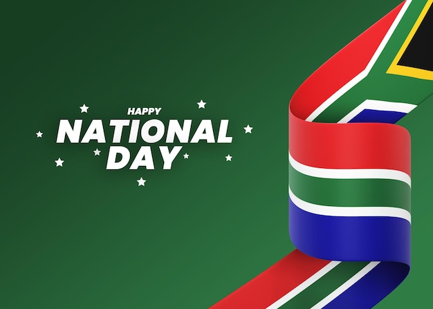 PSD south africa flag design national independence day banner editable text and background