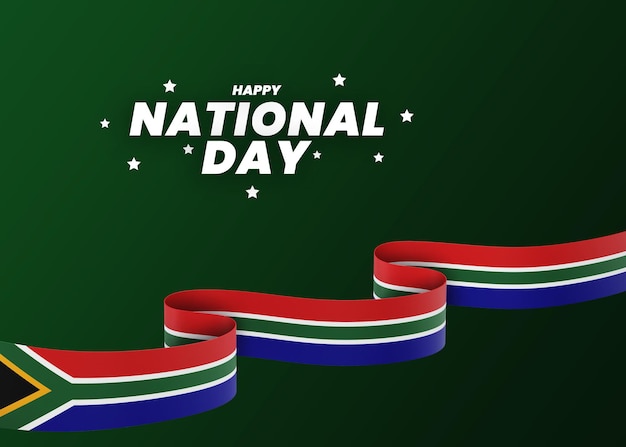 PSD south africa flag design national independence day banner editable text and background