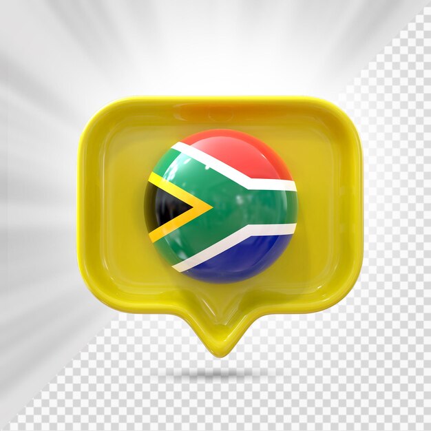 PSD south africa flag icon 3d render