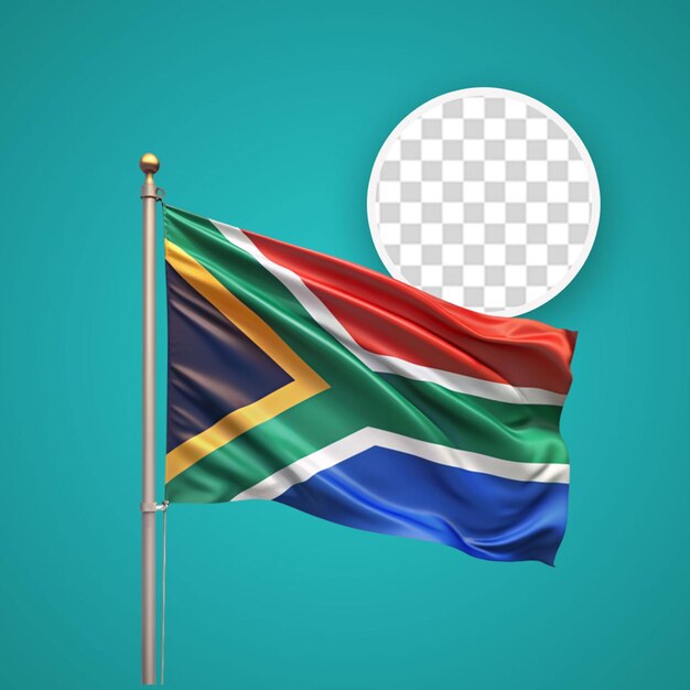 PSD south africa high quality flag in realistic 3d render