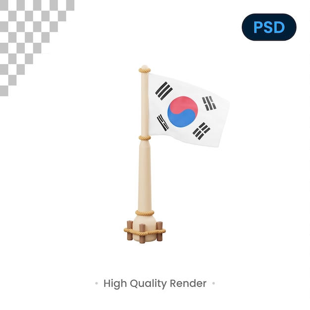 PSD Флаг южной кореи 3d icon