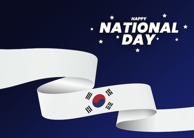 PSD Флаг южной кореи дизайн баннера дня национальной независимости редактируемый текст и фон