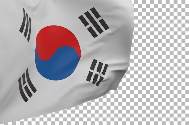 South korea flag isolated. Waving banner. National flag of South korea