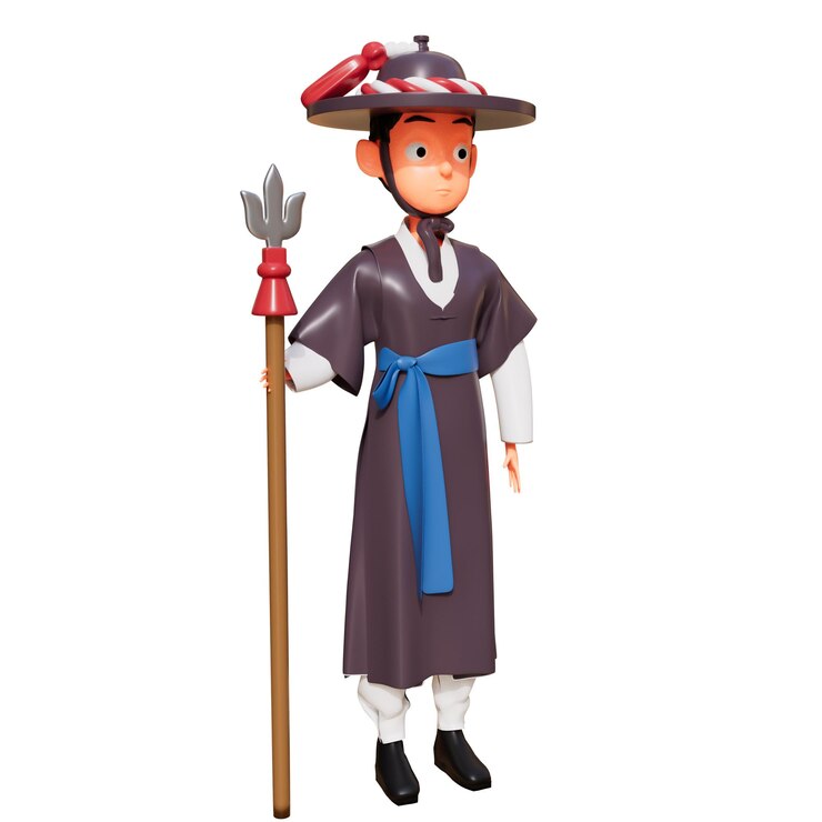 PSD 한국의 3d 일러스트레이션