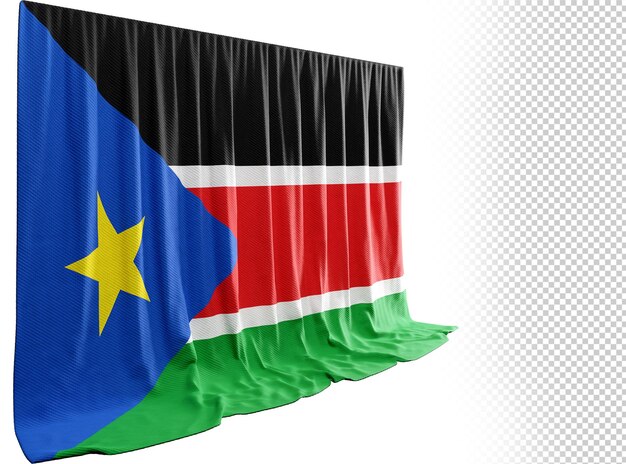 PSD tenda con bandiera del sud sudan in rendering 3d chiamata bandiera del sud sudan