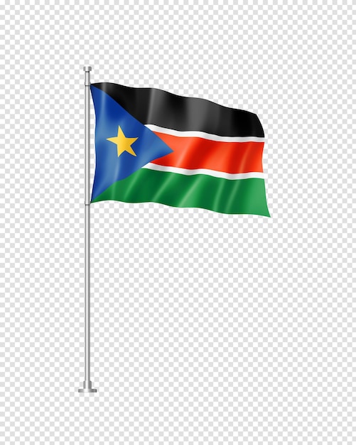 South Sudan flag isolated on white