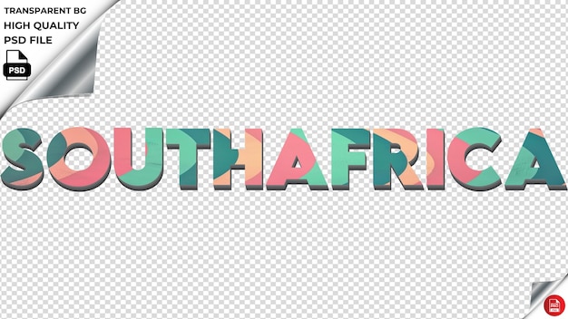 PSD southafrica typography gradient turqoise retro text texture psd transparent