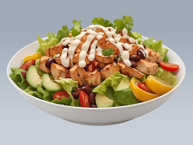 PSD southwest chipotle chicken salad transparent background