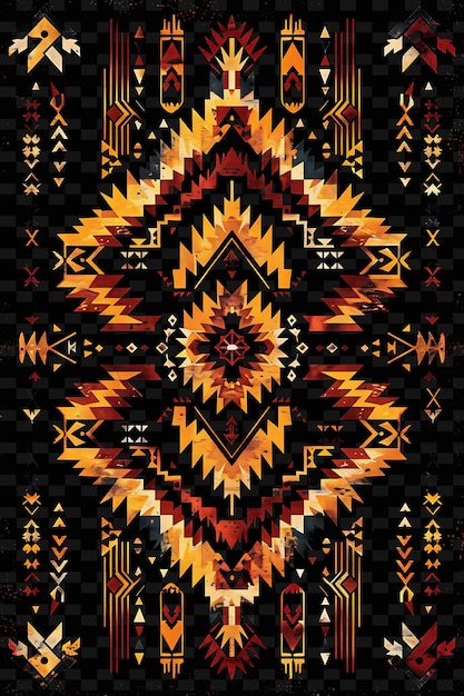 PSD southwestern trellises pixel art met native american inspiratie creatieve textuur y2k neon item ontwerpen