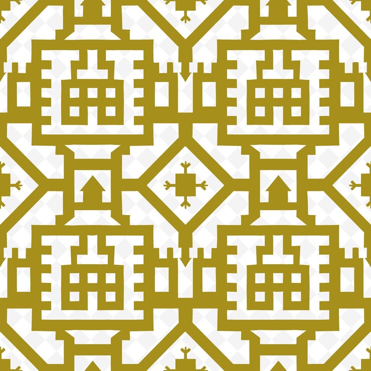 PSD sovereign medallion pattern with castle icon and bold lines nature inspired abstract outline art