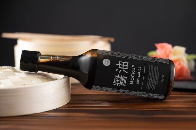 PSD soy sauce bottle mockup