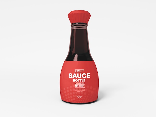 Soy sauce bottle packaging mockup