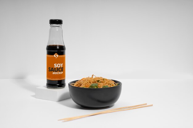 PSD soy sauce packaging mockup