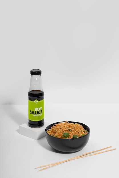 Soy sauce packaging mockup