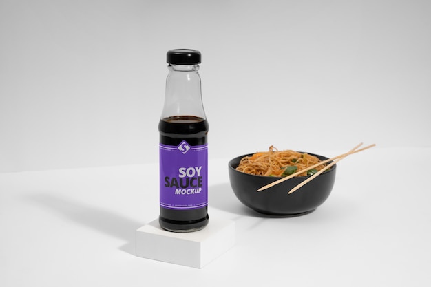 PSD soy sauce packaging mockup