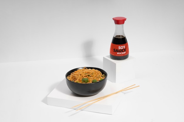 PSD soy sauce packaging mockup