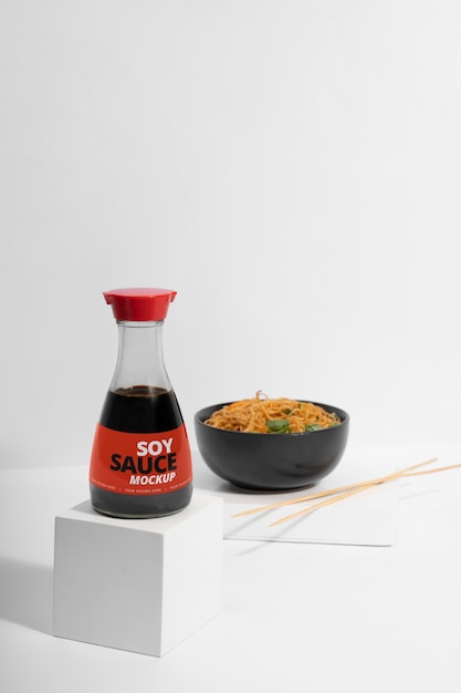 Soy sauce packaging mockup