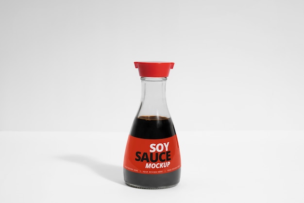 PSD mockup di imballaggio per salsa di soia