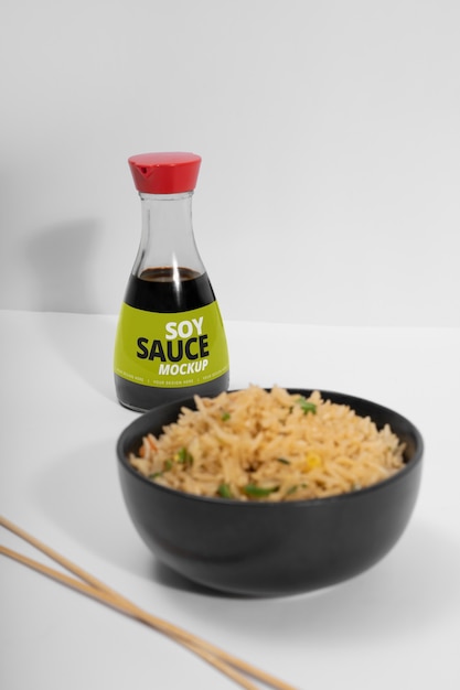 PSD soy sauce packaging mockup