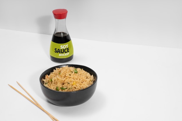 Soy sauce packaging mockup