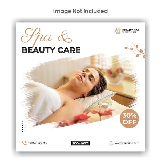 Spa and beauty care social media or instagram post design