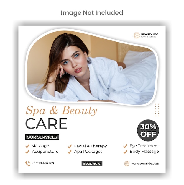 Spa and beauty care social media or instagram post design