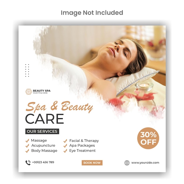 Spa and beauty care social media or instagram post design