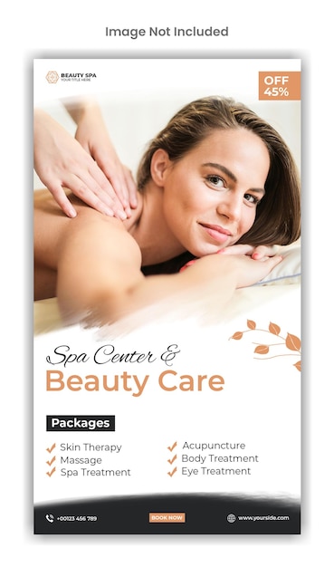 PSD spa and  beauty care social media or instagram post template design