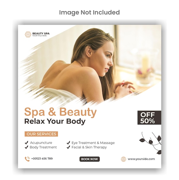 Spa and beauty care social media or instagram post template design