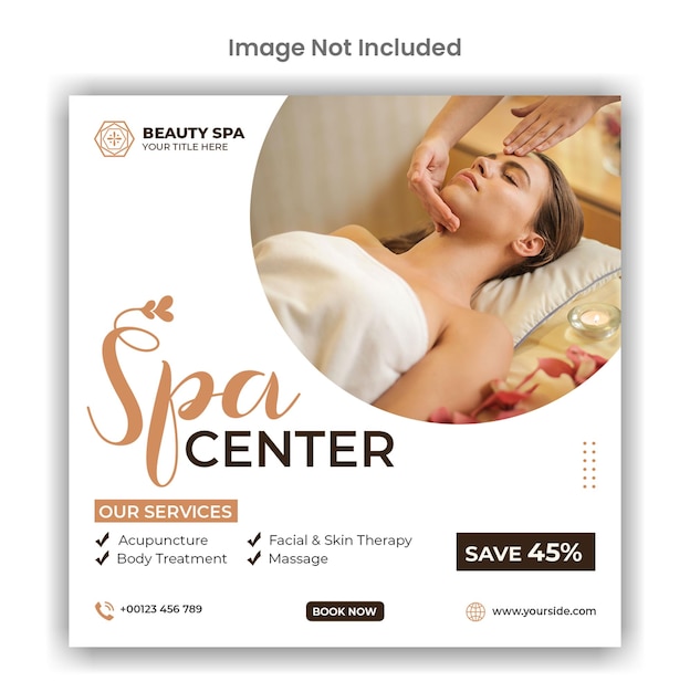 Spa and beauty care social media or instagram post template design