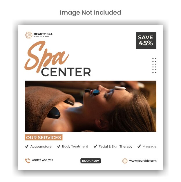 spa and beauty care social media or instagram post template design