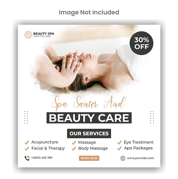 spa and beauty care social media or instagram post template design