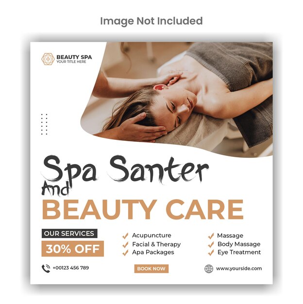 spa and beauty care social media or instagram post template design
