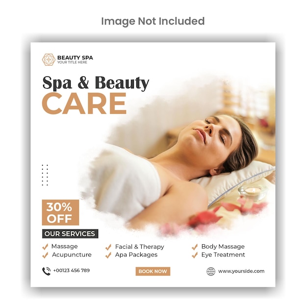 spa and beauty care social media or instagram post template design