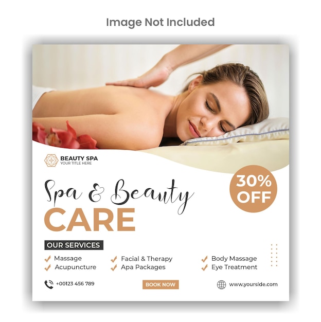 Spa and beauty care social media or instagram post template design