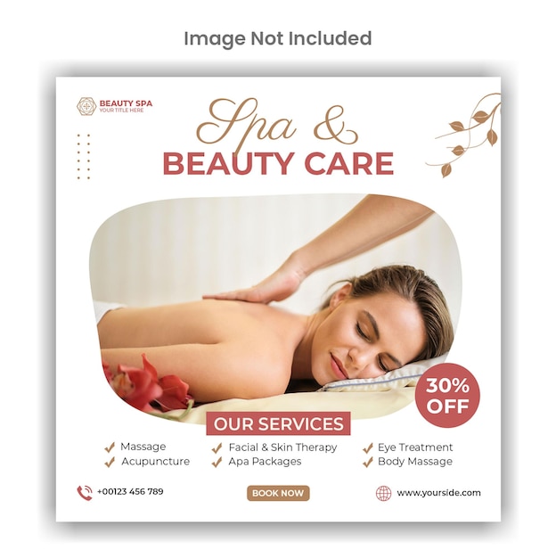Spa and beauty care social media or instagram post template design