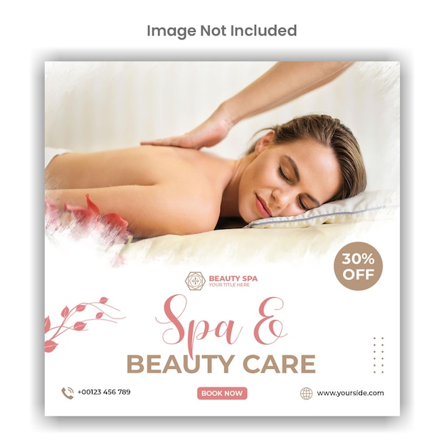 spa and beauty care social media or instagram post template design